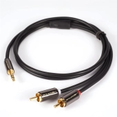 Kabel wtyk jack 3.5mm stereo - 2RCA wtyk 3m Shudder Standard Przewód Jack 3.5mm - 2x Cinch-100105