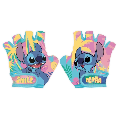 Rękawiczki rowerowe Stitch niebiesko - różowe Lilo i Stitch Aloha