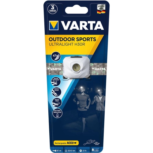 Latarka nagłowna VARTA Outdoor Sports Ultralight H30R biała-101112