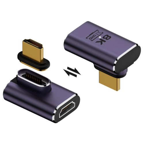 Przejściówka adaptor złącze magnetyczne HDMI 2.1  magnetyczny wtyk - gniazdo kątowe 90 stopni boczny prawy 8K 60Hz 4K 120Hz