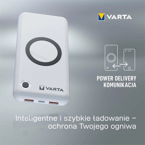 Power Bank 20000mAh Wireless bezprzewodowy Power Bank z ładowarką inukcyjną VARTA-101510