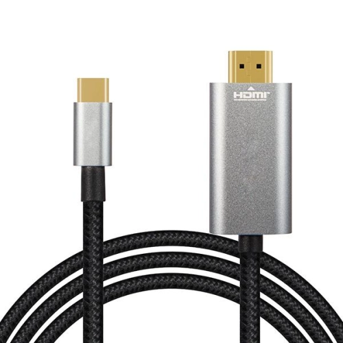 Kabel HDMI - USB-C 2m plecionka przewód HDMI do USB-C