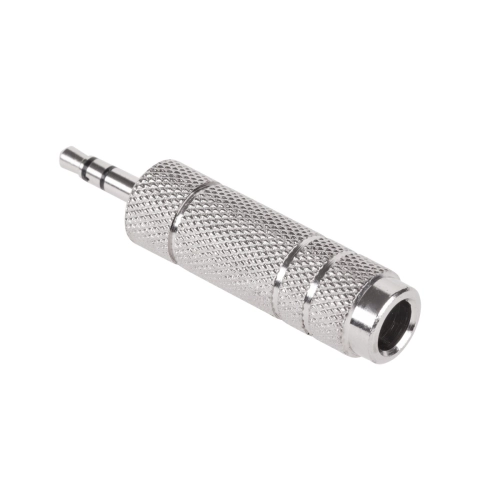 Złącze przejściówka stereo mały Jack 3.5mm - duży Jack 6.3mm metalowe