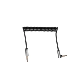 Kabel wtyk jack 3.5 mm stereo kątowy - wtyk jack 3.5 mm  stereo prosty sprężynka 1m Basic-104095
