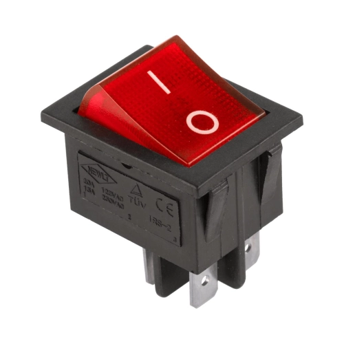 Włącznik przełącznik kołyskowy czerwony 16A 250V 2 pozycyjny