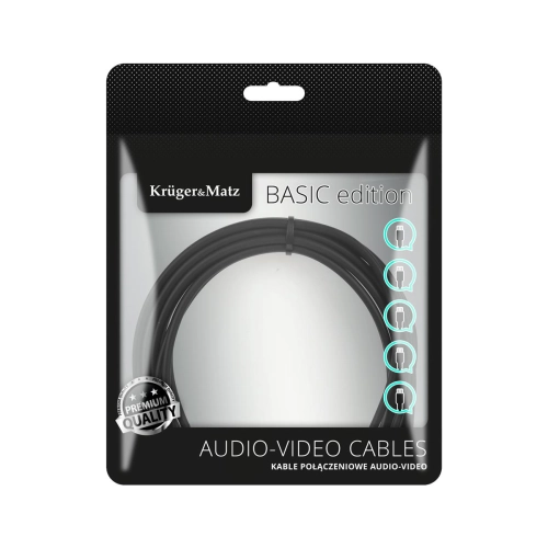 Kabel wtyk jack 3.5mm stereo - 2RCA wtyk 1m  Basic-104098