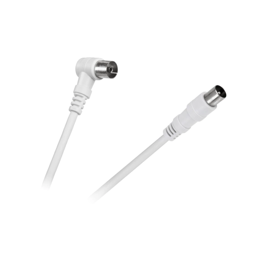Kabel przewód antenowy wtyk prosty - gniazdo antenowe kątowe 10m