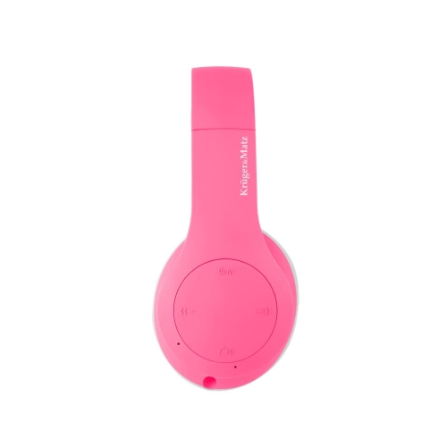 Bezprzewodowe słuchawki nauszne dla dzieci Kruger&Matz Street Kids Bluetooth różowe-104396