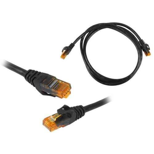 Kabel przyłącze RJ45 PATCHCORD UTP 1.5m czarny CAT6E Kabel Ethernet