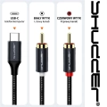 Kabel wtyk USB-C - 2 RCA 1.5m Shudder PREMIUM USB-C - 2 Cinch, USB C - 2xRCA-105007