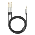 Kabel wtyk jack 3.5mm stereo - 2x wtyk jack 6.3 mm mono 3m Shudder PREMIUM w tekstylnym oplocie-105451