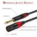 Kabel wtyk jack 6.3 mm mono - wtyk XLR 3m Shudder PREMIUM-105760
