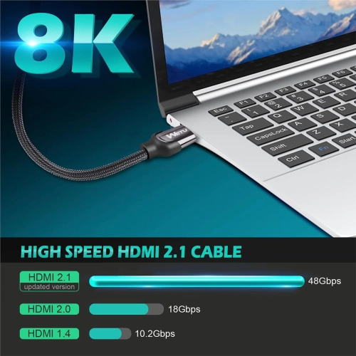 Kabel Przewód HDMI 2.1 WETU Premium 8K 60Hz 4K 120Hz Ultra High Speed 48Gb 2m HQ-105768
