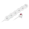 Przedłużacz sieciowy snake 1.5m regulowany 5 gniazd + 2x USB z uziemieniem i wyłącznikiem ruchomy