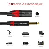 Kabel wtyk jack 6.3 mm mono - wtyk XLR 2m Shudder PREMIUM-106014