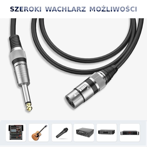 Kabel wtyk jack 6.3 mm mono - gniazdo XLR 20m Shudder PREMIUM-106237