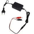 Ładowarka automatyczna akumulatorów żelowych 12V 1.5A z wtykiem 2.5mm x 5.5mm z dodatkową przejściówką z krokodyl