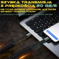 Kabel wtyk USB-C - gniazdo USB-C przedłużacz sprężynka  PREMIUM 50cm -150cm by Shudder-107155