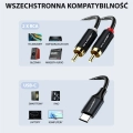 Kabel wtyk USB-C - 2 RCA 1m Shudder PREMIUM USB-C - 2 Cinch, USB C - 2xRCA-107483