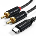 Kabel wtyk USB-C - 2 RCA 1m Shudder PREMIUM USB-C - 2 Cinch, USB C - 2xRCA