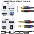 Kabel wtyk 2x jack 6.3mm mono - 2 RCA wtyk 5m Shudder PREMIUM-107932