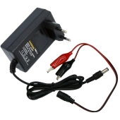 Ładowarka automatyczna akumulatorów żelowych 6V / 12V 2A z wtykiem 2.5mm x 5.5mm z dodatkową przejściówką z kroko Ładowarka automatyczna akumulatorów żelowych 6V / 12V 2A z wtykiem 2.5mm x 5.5mm z dodatkową przejściówką z kroko