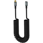 Kabel wtyk USB-C - gniazdo USB-C przedłużacz sprężynka  PREMIUM 50cm -150cm by Shudder-107211