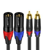 Kabel 2x RCA - 2x XLR 10m Shudder PREMIUM wtyk 2XLR - wtyk 2RCA -107864