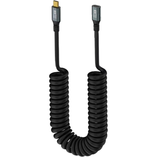 Kabel wtyk USB-C - gniazdo USB-C przedłużacz sprężynka  PREMIUM 50cm -150cm by Shudder-107211