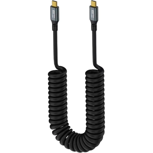 Kabel wtyk USB-C - wtyk USB-C przewód sprężynka PREMIUM 50cm - 150cm by Shudder-107216