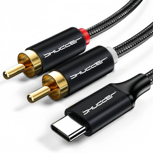 Kabel wtyk USB-C - 2 RCA 3m Shudder PREMIUM USB-C - 2 Cinch, USB C - 2xRCA