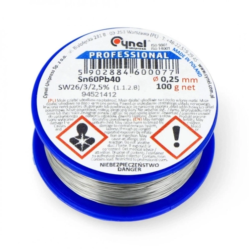 Cyna 0.25 / 100g / spoiwo  LC60-FSW26 do lutowania