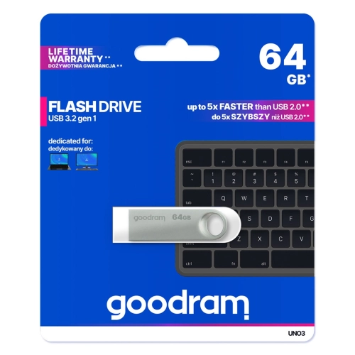 Pendrive Goodram USB 3.2 64GB UNO3 srebrny