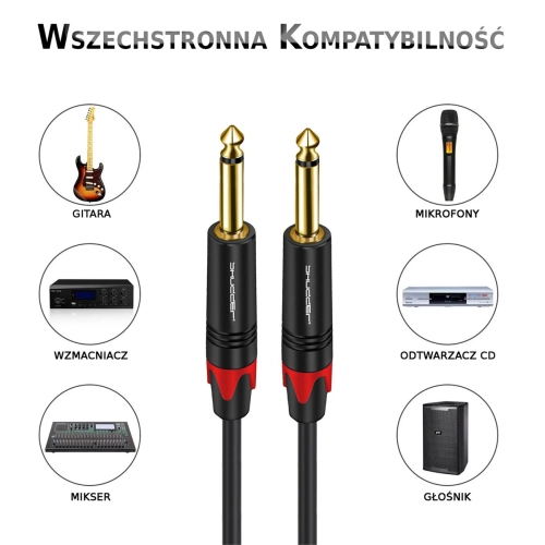 Kabel wtyk jack 6.3 mono - wtyk jack 6.3 mono 10m Shudder PREMIUM-107846