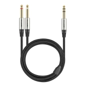 Kabel wtyk jack 6.3 stereo - 2x wtyk jack 6.3 mono 3m Shudder PREMIUM w tekstylnym oplocie-108810 Kabel wtyk jack 6.3 stereo - 2x wtyk jack 6.3 mono 3m Shudder PREMIUM w tekstylnym oplocie-108810