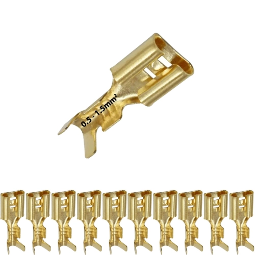 Konektor nieizolowany płaski żeński 4.7mm x 0.5mm2 - 1.5mm2 10szt.