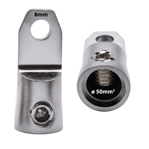 Konektor oczkowy końcówka przewodu 8mm x 50mm2 srebrny
