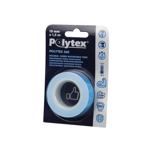Taśma montażowa dwustronna 19 mm 1.5 m Polytex 560