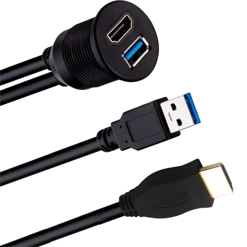 Przedłużacz gniazda USB i HDMI montaż panelowy, ściankowy przejściówka ścienna 1.8m-109038