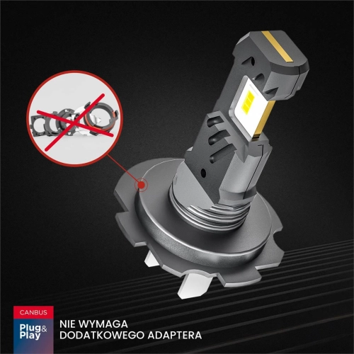 Żarówki samochodowe LED HYBRIT H7 6000K Canbus 60W-109358