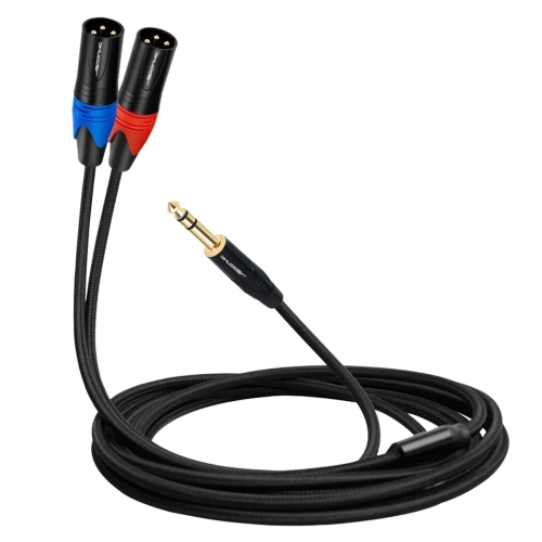 Kabel Jack 6.3mm stereo -2 x XLR męski 2m Shudder PREMIUM w tekstylnym oplocie-109866