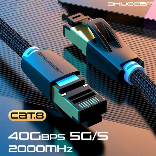 Kabel sieciowy RJ45 FFTP CAT8 1m Shudder PREMIUM w tekstylnym oplocie-109923