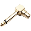 Złącze przejściówka kątowa mono duży Jack 6.3mm - 1x RCA Cinch gniazdo HQ