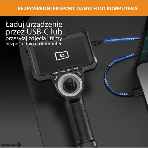 Kamera inspekcyjna 4 kierunkowa 2 kamery 6.5mm z ekranem LCD 4.3