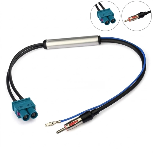 Separator antenowy 2x FAKRA wtyk - DIN podwójna fakra - wtyk męski DIN