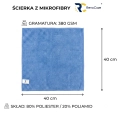 Zestaw ręczników z mikrofibry RevoCare 40x40cm 24szt. niebieski Grube 380GSM-112212