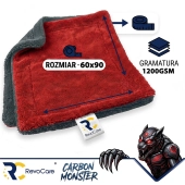 Ręcznik do osuszania z mikrofibry RevoCare CARBON MONSTER 1200GSM 60x90cm szaro-czerwony-112455