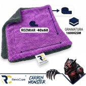 Ręcznik do osuszania z mikrofibry RevoCare CARBON MONSTER 1600GSM 40x60cm szaro fioletowy-112480