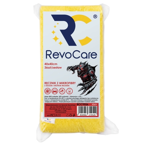 Zestaw ręczników z mikrofibry RevoCare 40x40cm 36szt. żółty Grube 380GSM-112138
