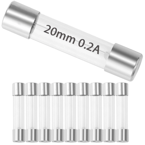 Bezpiecznik szklany 20mm 0.2A / 200mA CE 10szt. opakowanie